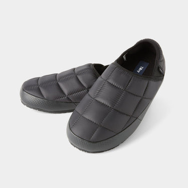 Black Puffer Slipper up view