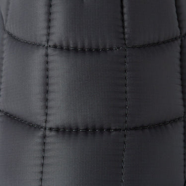 Black Puffer Slipper fabric close up