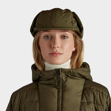 Olive Arctic Aviator front view flaps up on model