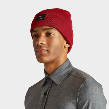 Red Boreal Beanie side view on model