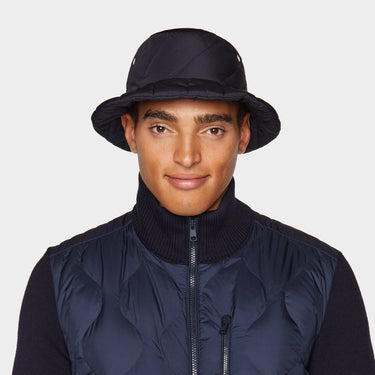 Navy Abbott Bucket front view on model