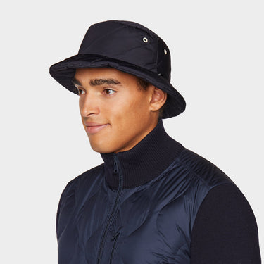 Navy Abbott Bucket side view on model