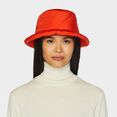 Mustard Yellow Abbott Bucket front view on model