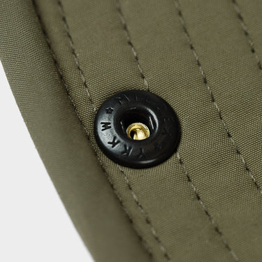 Olive Recycled Utility Hat snap close up