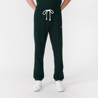 Dark Green Men's Organic French Terry Jogger front view on model