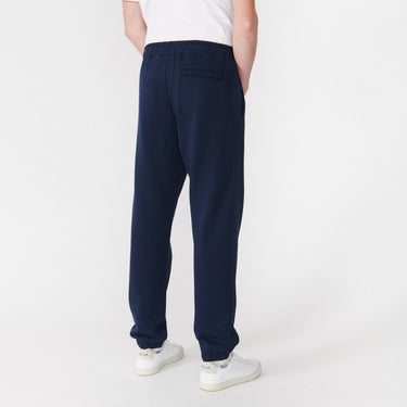 Navy Men's Organic French Terry Jogger side back view on model