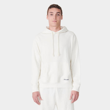 Off White Men's Organic French Terry Hoodie front view on model