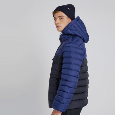 True Navy 2 Tone Puffer Men side view on model