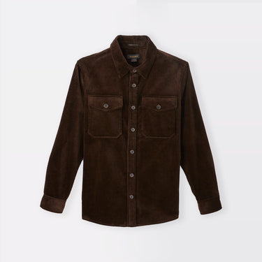 Dark Tan Italian Corduroy Shirt front view 2