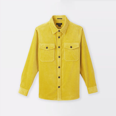 Yellow Italian Corduroy Shirt front view