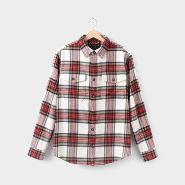 Red 2 Pocket Flannel Shirt Front View