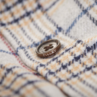 Grey 2 Pocket Flannel Shirt button close up