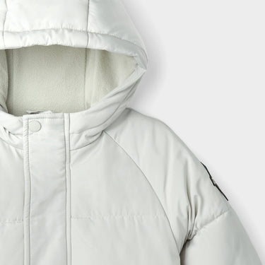 White Kids Alpine Puffer hood close up