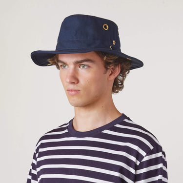 Dark Navy T3 Cotton Duck Hat side view on model