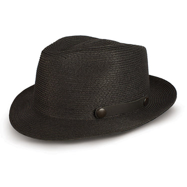 Black TOY4 Jackson Fedora Hat side view