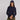 True Navy Women's Stretch Merino Crew front view on model 2