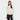 Cream Women's Stretch Merino Crew front view on model