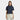 Navy Women's Marine Cropped Polo front view on model